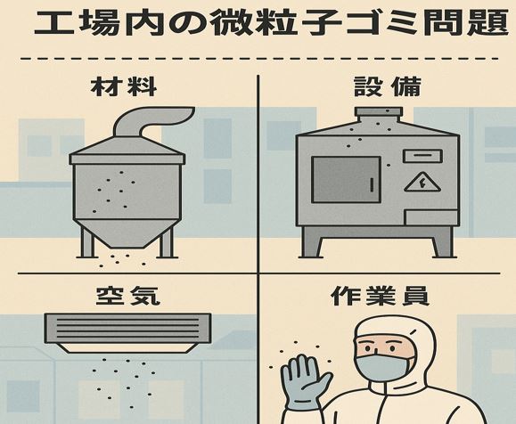 工場内の微粒子ゴミ問題