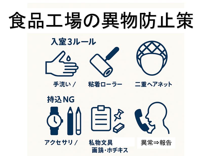 食品工場の異物防止策
